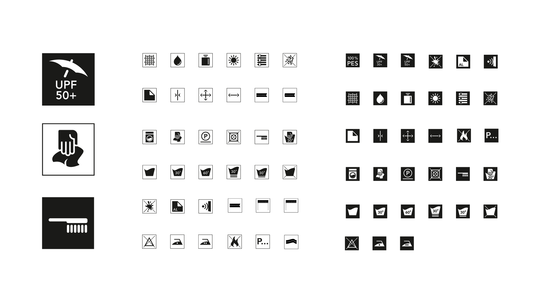 Iconserie für Waschanleitung