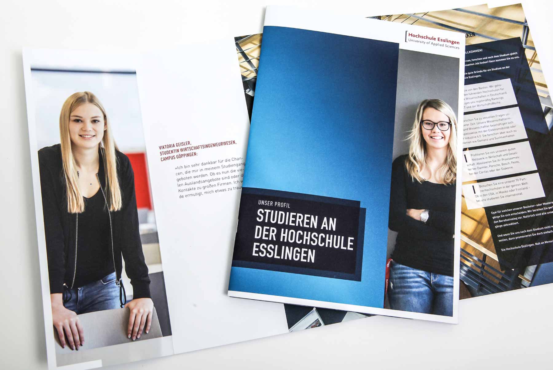 Hochschule Esslingen  Imagebroschüre Layout Design