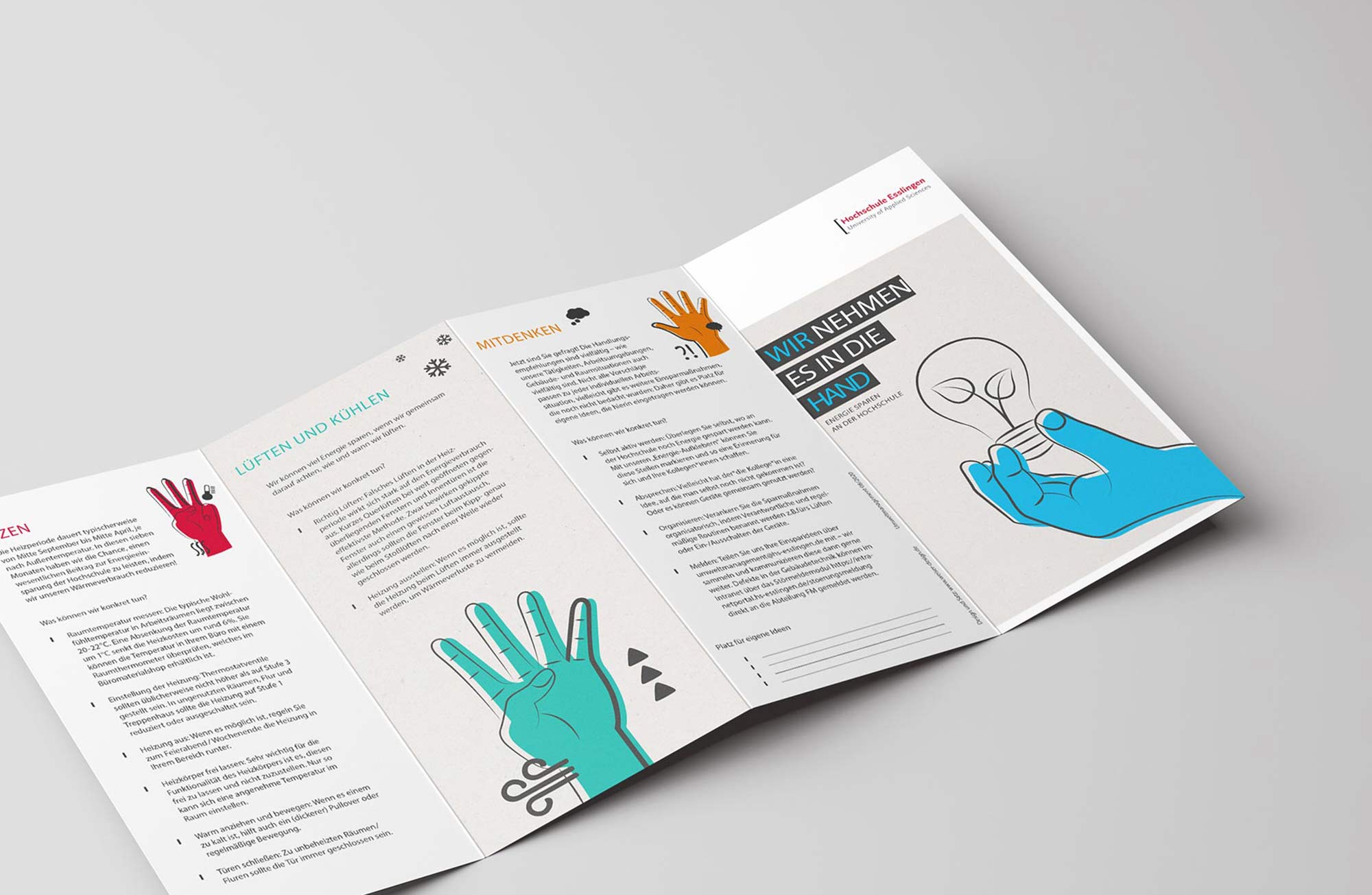 Design Flyer Icon Piktogramm für Umweltkampagne der Hochschule Esslingen