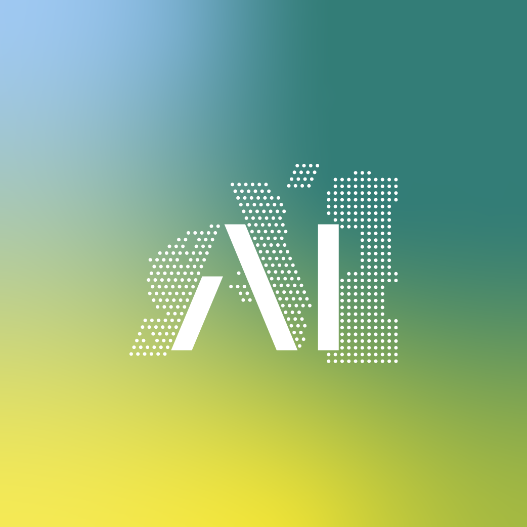 Keyvisual Design Artificial Intelligence mit Farbverlauf als Hintergrund