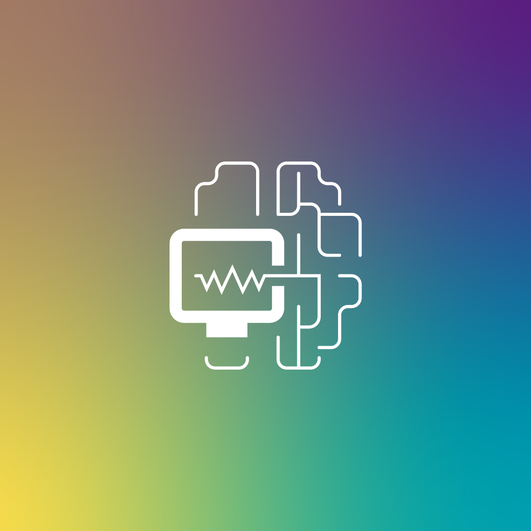 Keyvisual Design Applied Neurosciences mit Farbverlauf als Hintergrund