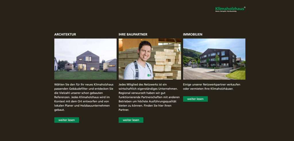 Webseite UX Design. Navigationskonzept