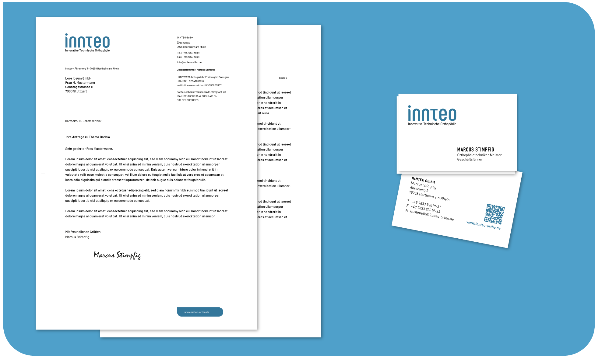 Briefpapier Visitenkarten Design