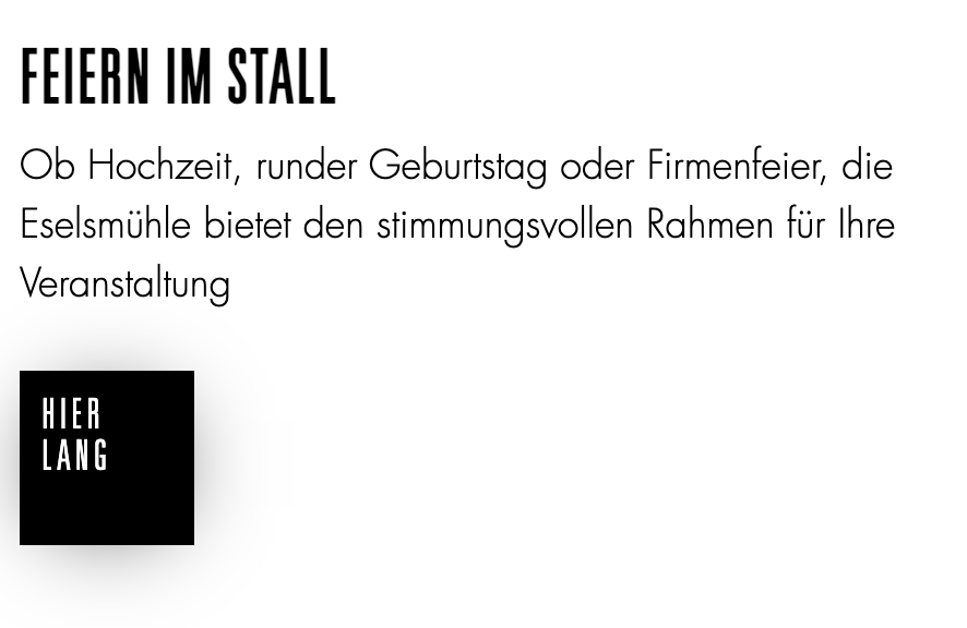 Feiern im stall Eselsmühle Screendesign