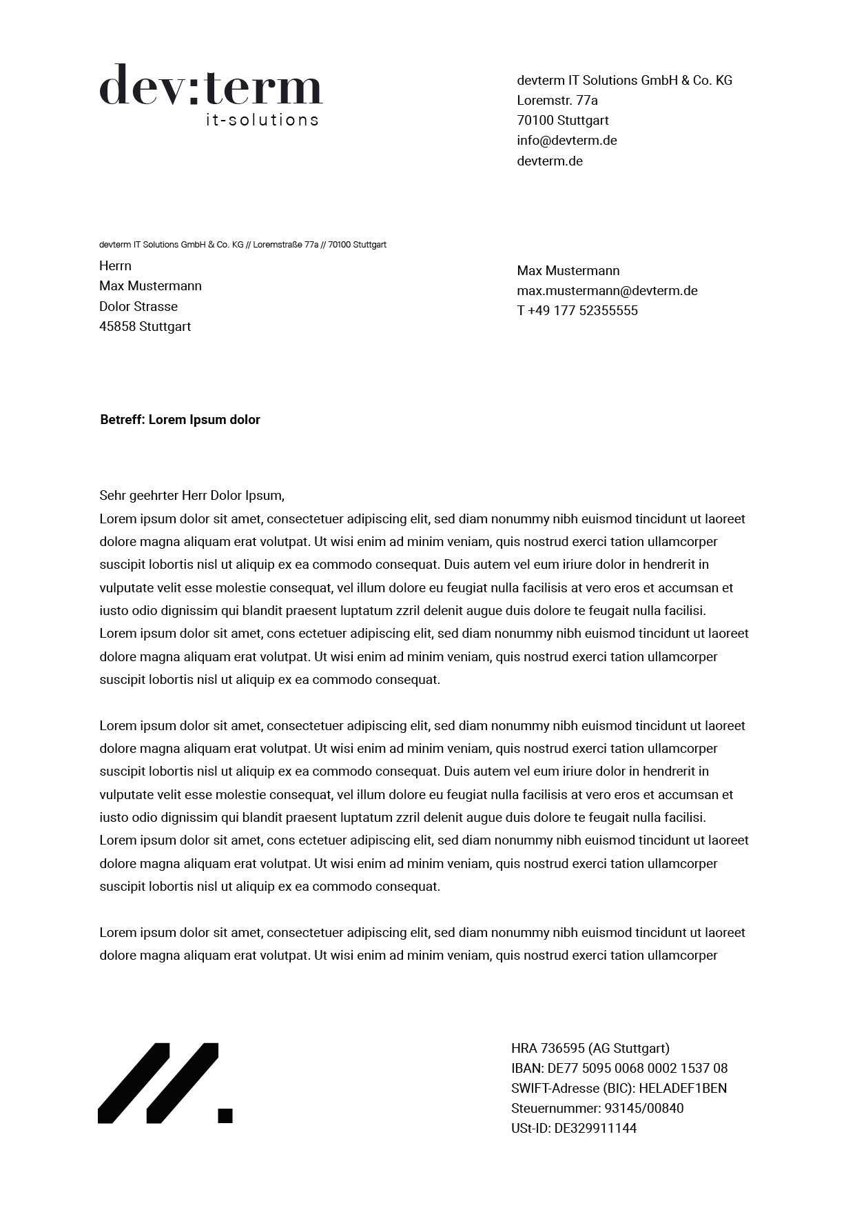 Briefpapier Layout Design